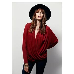 We The Free Sheila Hacci FreePeople Burnt Orange Sweater Size‎ Small